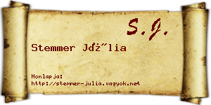Stemmer Júlia névjegykártya